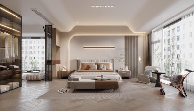 现代家居卧室3D模型下载